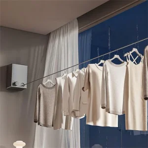 Corde à linge rétractable -Un gain d'espace immédiat pour votre intérieur