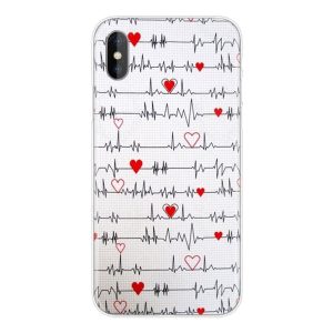 Coque silicone « Graphe ECG » blanc pour iPhone
