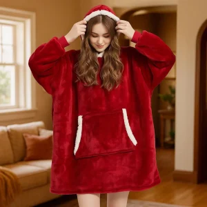 Plaid polaire avec capuche