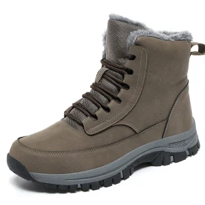 Bottes de neige en cuir imperméables pour hommes