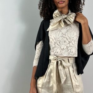 POLARIS – Foulard à nouer en lin OR