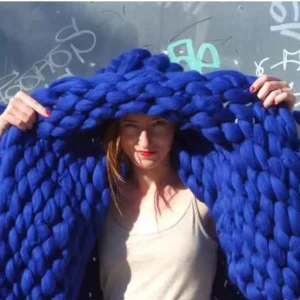 Plaid en grosse laine