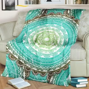 Plaid mandala boho vert
